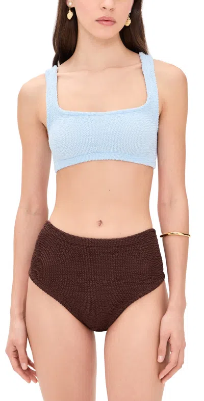 Hunza G Patricia Bikini Set Ice Blue/chocolate