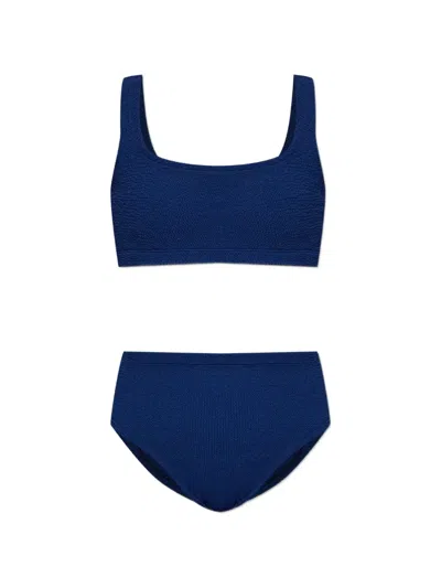 Hunza G Patricia Crinkle-effect Bikini In Blue
