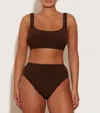 Shop Hunza G Patricia Nile Bikini In Metallic Chocolate