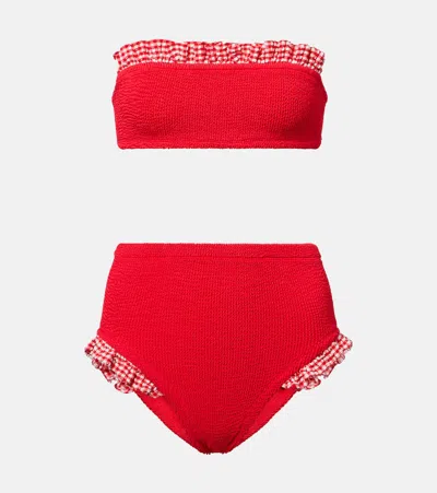 Hunza G Peggy Gingham Bikini In Red