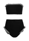 Hunza G Peggy Ruffle-trimmed Seersucker Bikini