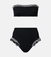 Hunza G Peggy Ruffle-trimmed Seersucker Bikini