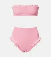 Hunza G Peggy Ruffled Bikini In Pink
