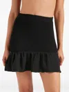 Hunza G Ruffled Waffle And Seersucker Mini Skirt In Black