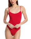 Hunza G Pamela Crinkle-texture Swimsuit In Red