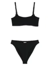 Hunza G 'gigi' Black Bikini With Square Neckline And Thin Straps In Black