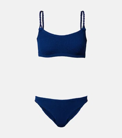 Hunza G Phoebe Two-piece Bikini Swimsuit In Blue