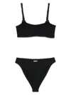 Hunza G 'gigi' Black Bikini With Square Neckline And Thin Straps In Black