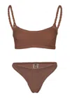 Hunza G Phoebe Bikini Metallic Chocolate In Brown