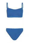 Hunza G Phoebe Bikini Metallic Denim In Blue