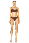 Hunza G Phoebe Bikini In Metallic Chocolate