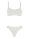 Hunza G Phoebe White Bikini With Twisted Straps And Scoop Neck In Tech Fabric Woman In White