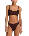 Hunza G Phoebe Crinkle Bikini Top & Bottom In Metallic Chocolate