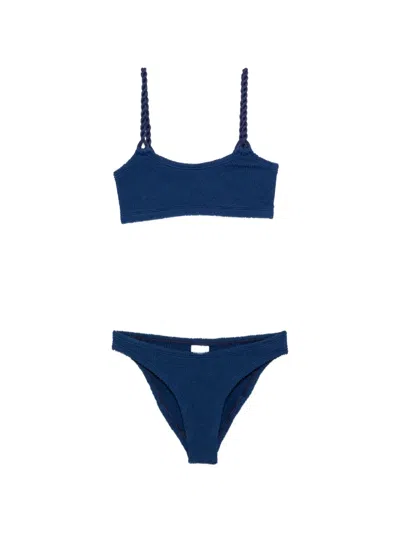 Hunza G Phoebe Crinkle-effect Bikini In Blue