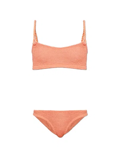 Hunza G Phoebe Crinkle-effect Bikini In Brown
