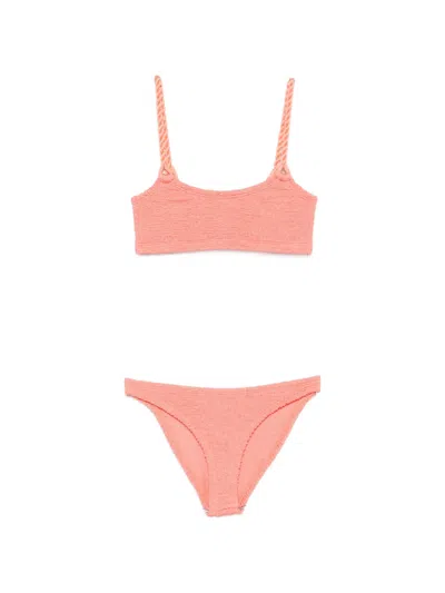 Hunza G Phoebe Crinkle-effect Bikini In Pink