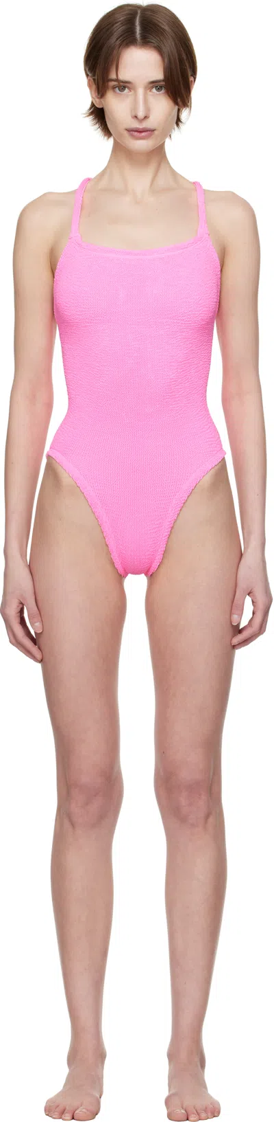 Hunza G Pink Bette Swimsuit In Bubblegum