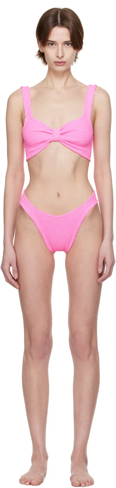 Hunza G Pink Bonnie Bikini In Bubblegum