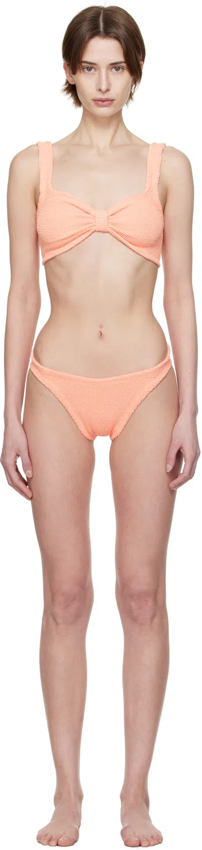 Hunza G Pink Bonnie Bikini In Peach