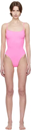 Hunza G Pink Petra Swimsuit In Bubblegum