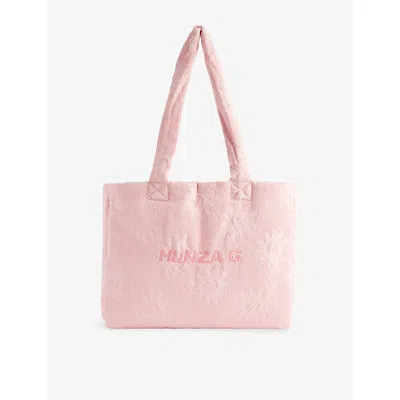 Hunza G Kids' Pink Sunny Branded Cotton-terry Tote Bag