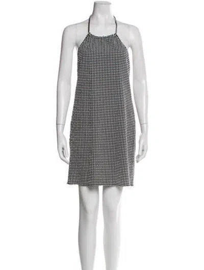 Pre-owned Hunza G Plaid Print Knee-length Dress In Multi