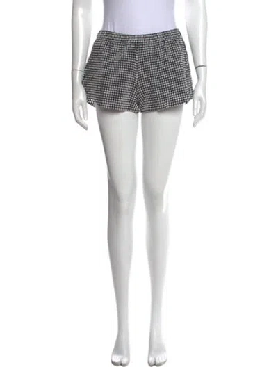 Pre-owned Hunza G Plaid Print Mini Shorts In White