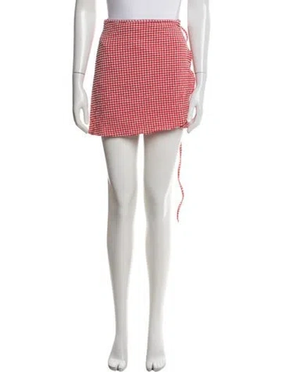 Pre-owned Hunza G Plaid Print Mini Skirt In Multi
