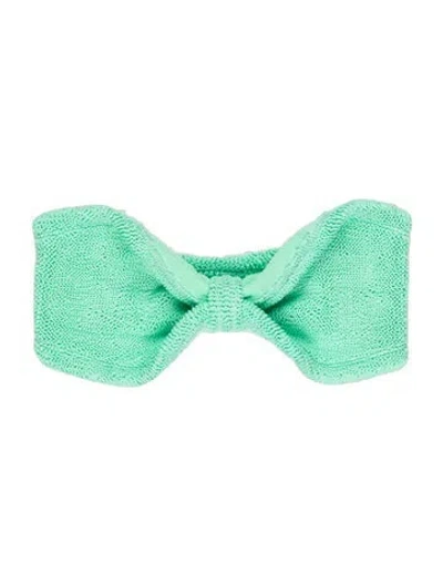 Pre-owned Hunza G Pleated Accents Top In Green