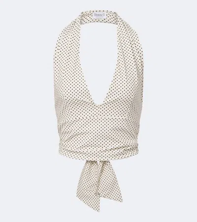Hunza G Polka-dot Halterneck Crop Top In Multi