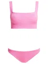 Hunza G High-cut Leg Square Neckline Two-piece Set