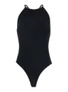 Hunza G Crisscross Back Spaghetti Straps Textured Fabric
