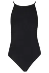 Hunza G Crisscross Back Spaghetti Straps Textured Fabric