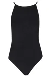 Hunza G Crisscross Back Spaghetti Straps Textured Fabric