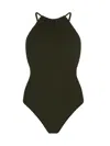 Hunza G Crisscross Halter Neck Swimsuit In Green