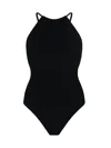 Hunza G Crisscross Back Spaghetti Straps Textured Fabric In Black