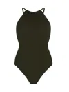 Hunza G Crisscross Halter Neck Swimsuit In Green