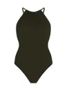 Hunza G Crisscross Halter Neck Swimsuit In Green