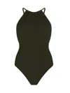Hunza G Crisscross Halter Neck Swimsuit In Green