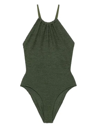 Hunza G Portia Swimsuit Metallic Khaki