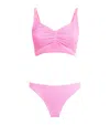 Hunza G Bonnie Crinkle Twist Two-piece Swimsuit In Pink