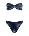 Hunza G Maillot De Bain Deux Pièces In Navy/white