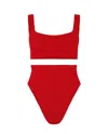 Hunza G Patricia Seersucker Bikini In Red