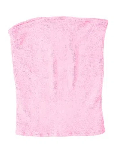 Pre-owned Hunza G Printed Top In Pink