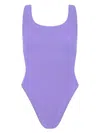 Hunza G Square Neck One-piece Swimsuit In Lilac In Purple