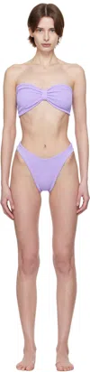 Hunza G Purple Jean Bikini In Lilac