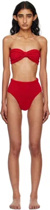 Hunza G Red Ruby Bikini In Red