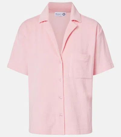 Hunza G Resort Cotton Terry Shirt In Pink
