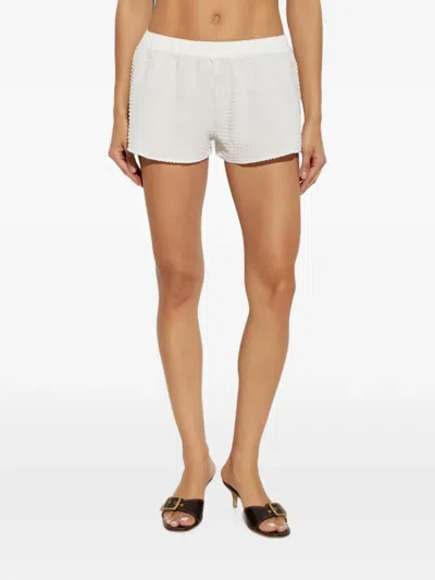 Hunza G Resort Seersucker-effect Shorts In White