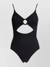 Hunza G Crystal Swimsuit With Fabric Covered Hoops In Black